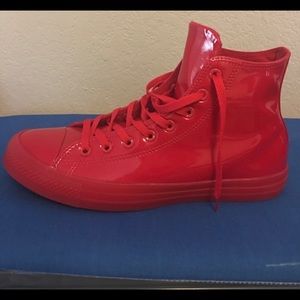 Converse red patent leather size 11 worn twice